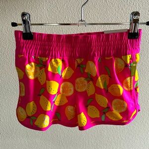 Girls Lemon Print Board Shorts